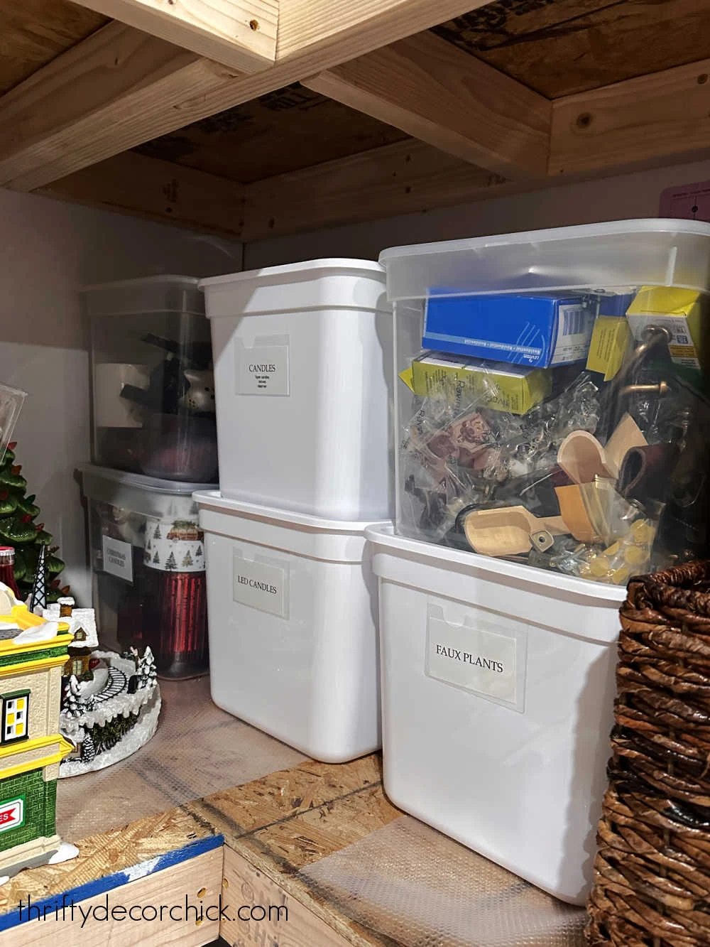 white and clear storage with lids